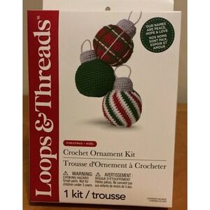 Loops & Threads Christmas Crochet Ornament Kit, Peace, Hope & Love, NIB